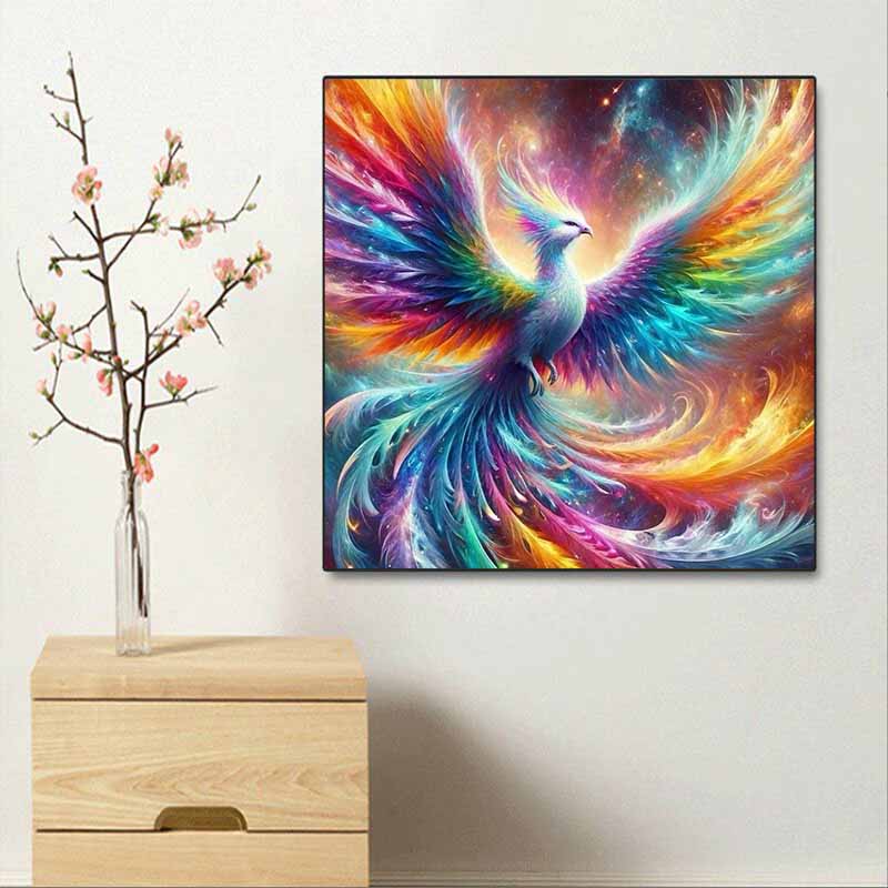 New Arrival 5D DIY Full Circle Diamond Painting "Colorful Phoenix" Embroidery Cross Stitch Home Decor Gift