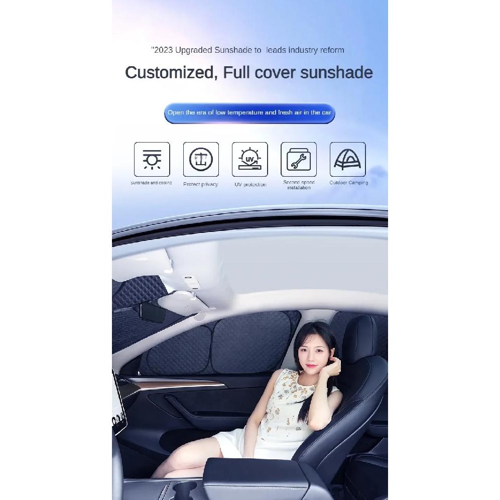 Upgrade Privacy Sunshade for Tesla Model 3 Y S X Front Side Window Sun Visor Shade UV Protector Blind Shading Outdoor Camping