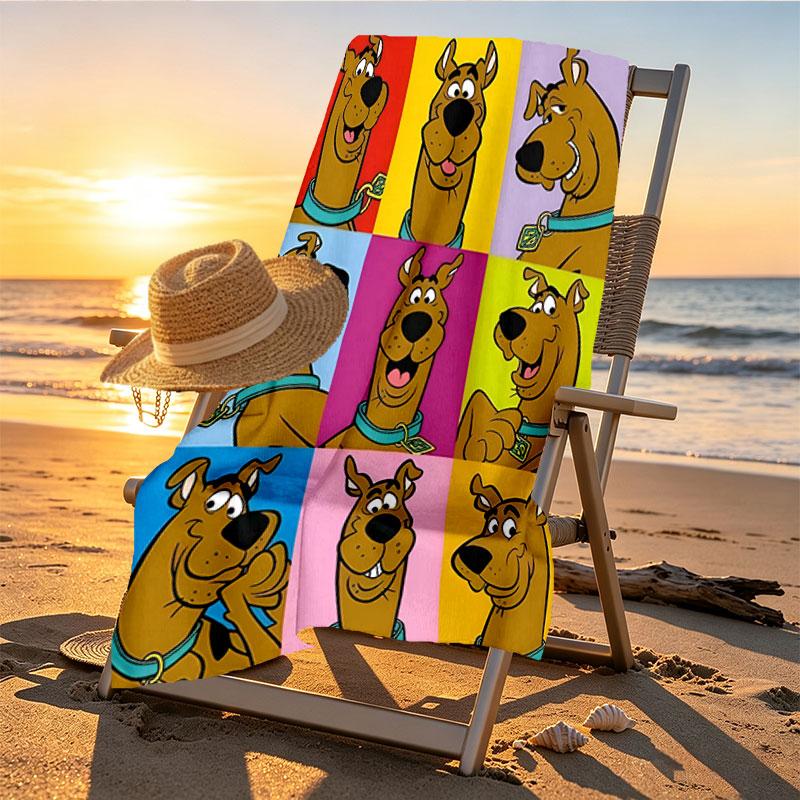 Scooby Print Beach Towel Design, Soft, Lightweight. for Home Bathroom, Spa, Pool, Yoga, Surfing, Camping, Gift for Family, Friend