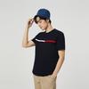 Tommy Hilfiger Мягкая хлопковая однотонная футболка с вышивкой в стиле колор-блок, короткий рукав, мужская одежда, темно-синий 7849807475-475
