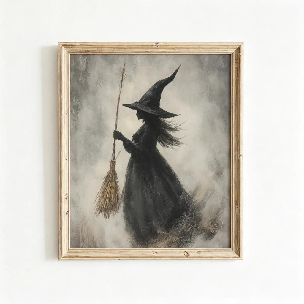 Halloween Printable Art Spooky Gallery Wall Art Print Autumn Vintage Halloween Canvas Poster Prints Home Living Room Decor Gift