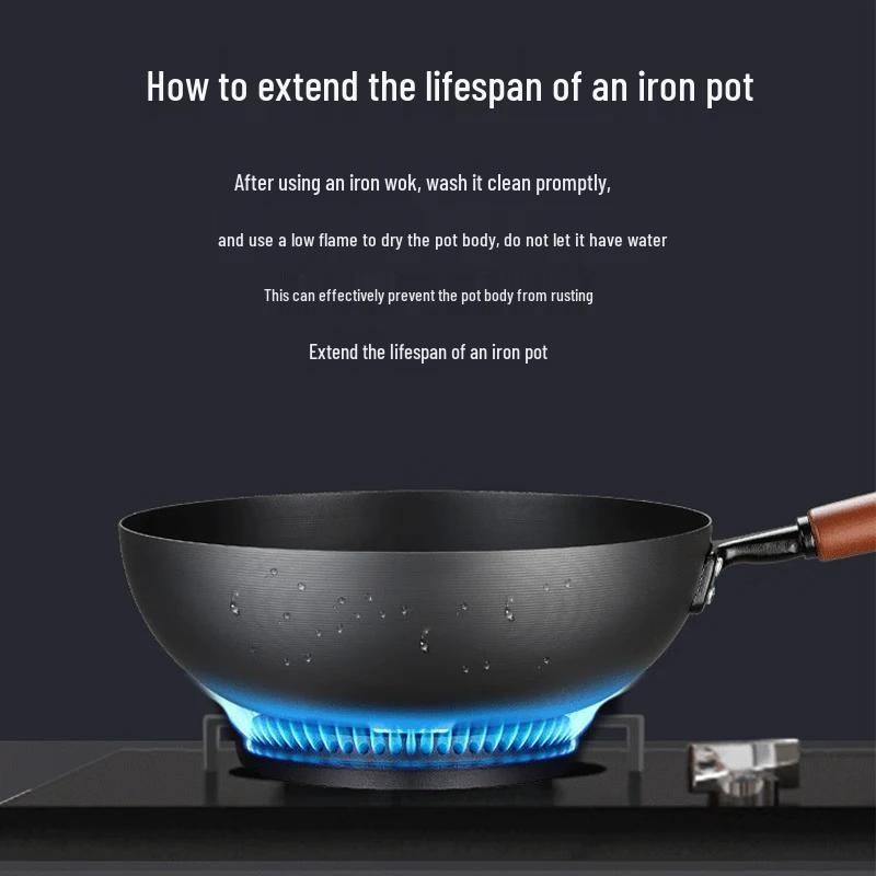 COOKER KING Chinese Fine Iron Wok 30cm