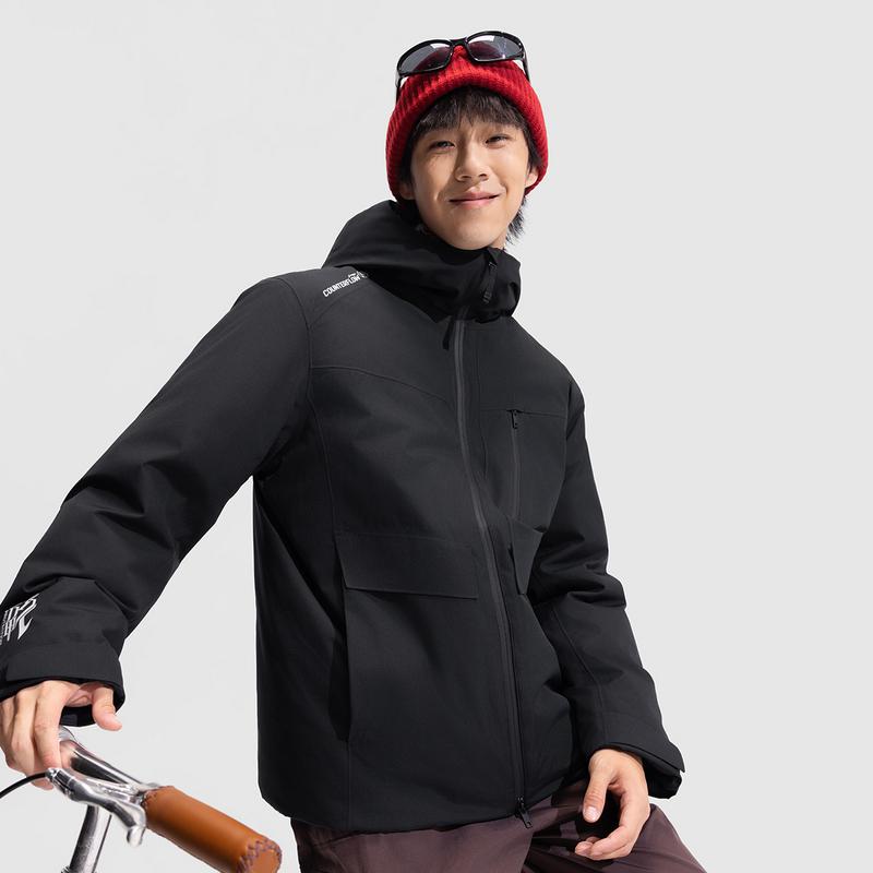 Li Ning Outdoor CF Водоотталкивающая Ветрозащитная Прочная Пуховая Куртка Унисекс Куртка Черный AYMV159-4