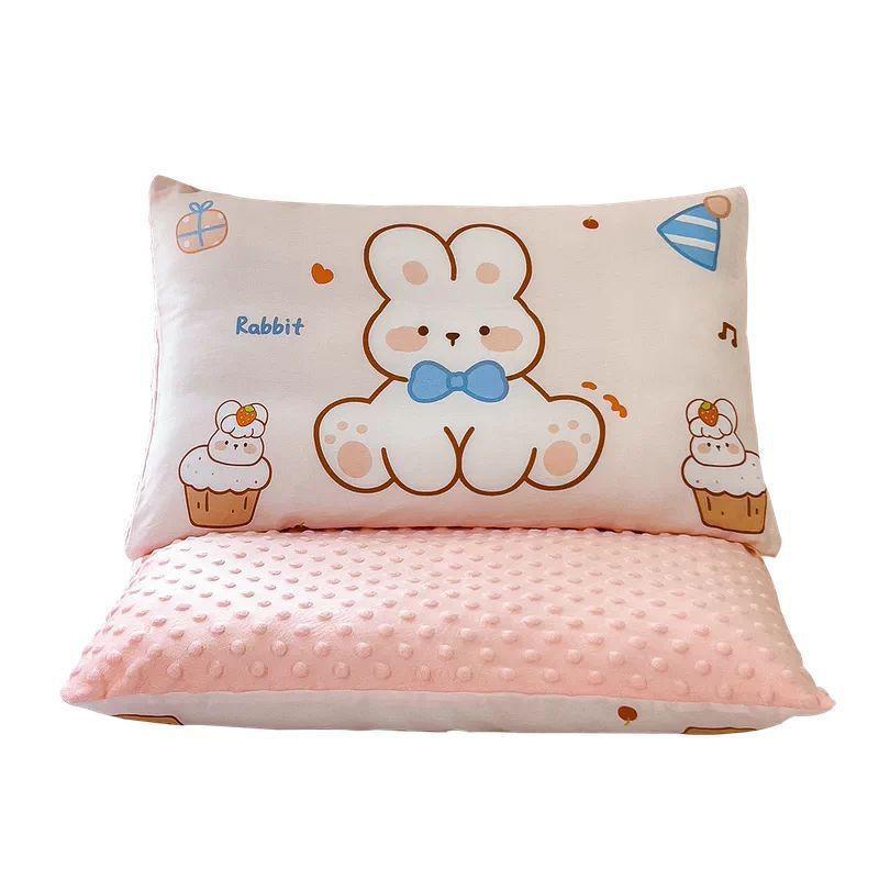 Cotton Kids Cartoon Pillow With Removable Cover 30x50cm Or 40x60cm Toddlers 3 Years Soft Memory Foam Filled