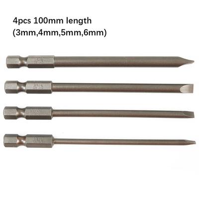 Насадки для отверток 1/4" 100 мм 3 мм-6 мм Плоская головка Шестигранник
