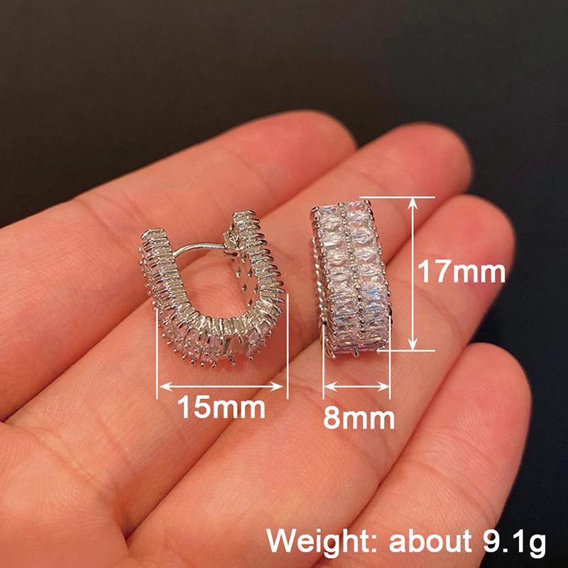 Xiaomi Huitan Fashion Design Lady Hoop Earrings with Bright Cubic Zirconia Silver Color Party Accessories Chic Engagement Noble Jewelry
