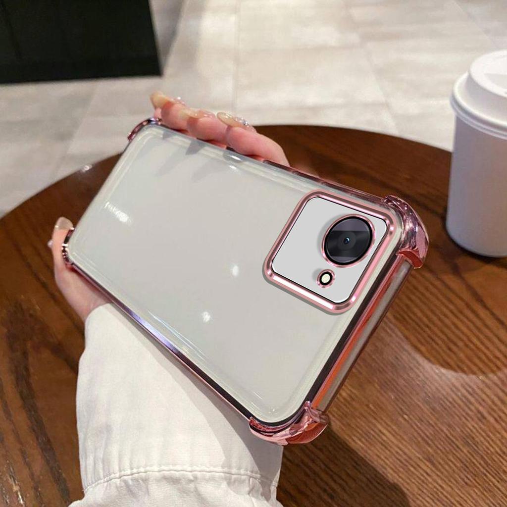 Чехол для realme C30s, C30, Narzo 50i Prime, Электроокрашенная Цветная Рамка, Прозрачный Чехол-Накладка для Телефона