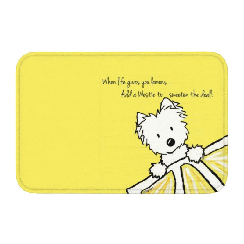 West Highland White Terrier Dog Front Floor Door Entrance Mat Westie Bath Kitchen Doormat Balcony Carpet Rug Toilet Footpad