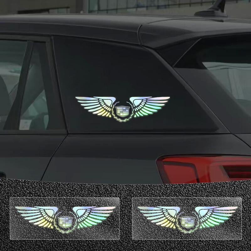 Colorful Reflective Laser Angel Car Window Rear Trunk Rearview Mirror Sticker for Cadillac Logo SRX XT4 XT5 XT6 ATS XTS CTS CT6