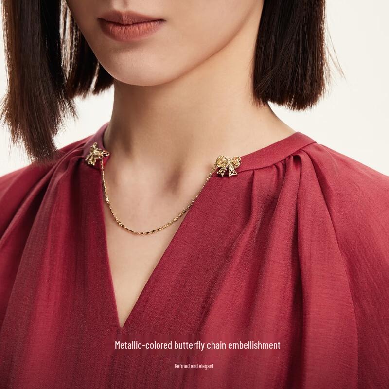 Veromoda Короткое платье из лиоцелла с цепочкой-бабочкой и поясом на талии