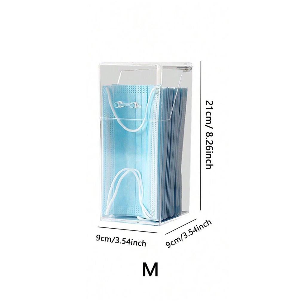 1/2pcs-Transparent Mask Storage Box with Cover Dust Mouth and Nose Cover Door Desk Entrance Mask Box