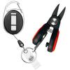 KERURU Compact Mini Fishing Scissors, Stainless Steel, PE Line Cutter, Portable Scissors, Line Cutter, ABS Non-Slip Handle, Auto-Return Function,
