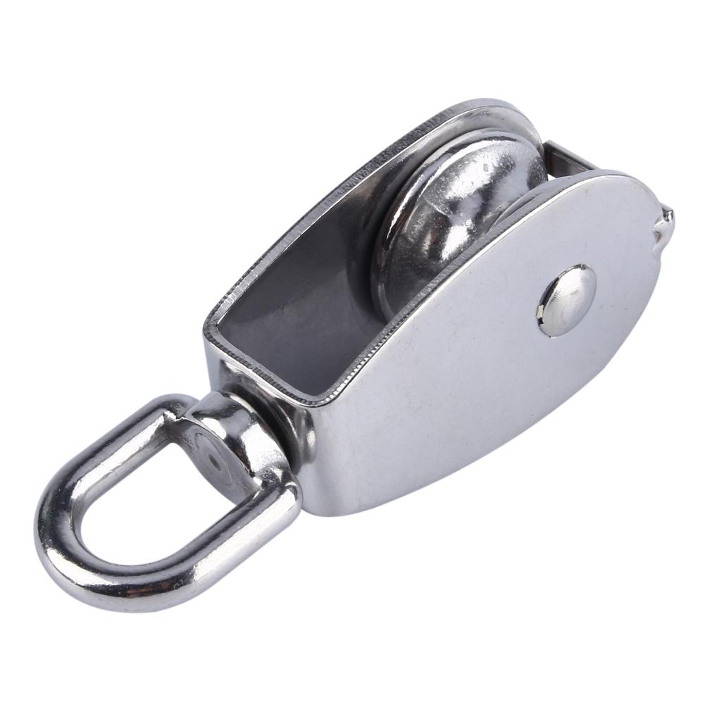 304 Stainless Steel Single Wheel Swivel Pulley Block Lifting Rope M32
