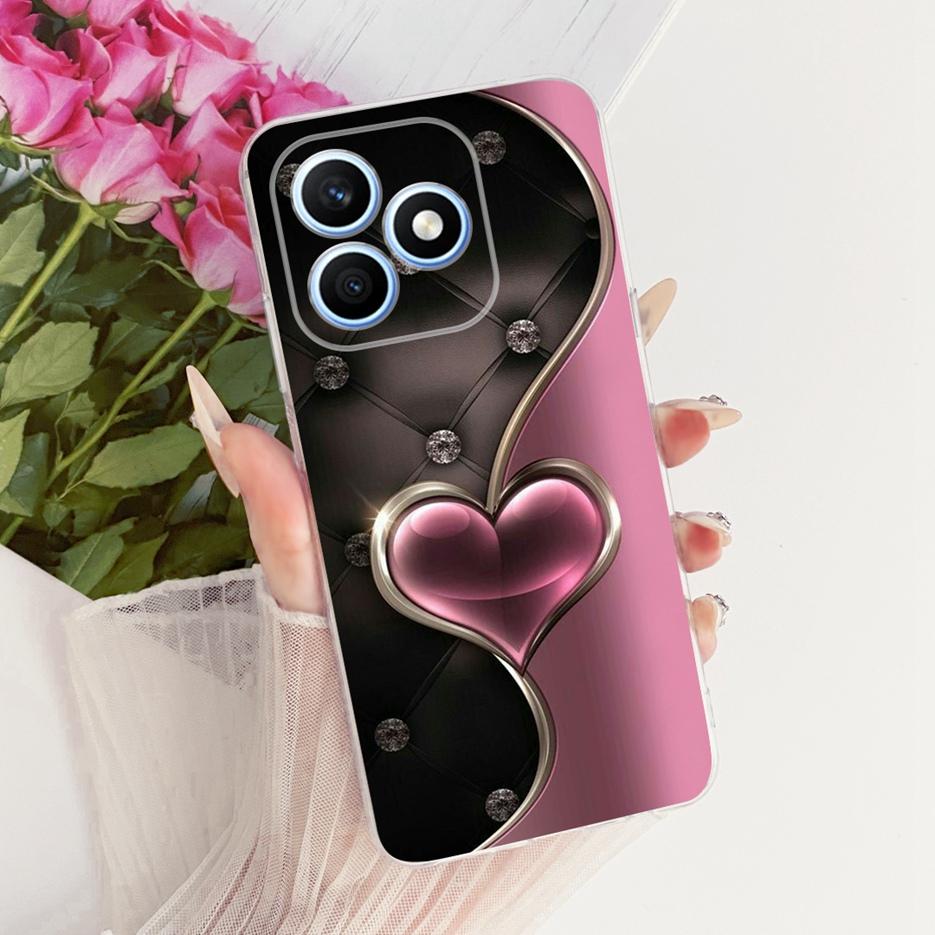 Чехол для Honor X8d 4G Милый Кот Роскошные Цветы Рисованный Чехол Мягкий Тонкий Чехол для Телефона Для Honor X8d X 8d HonorX8d 4G Задняя Крышка Coque