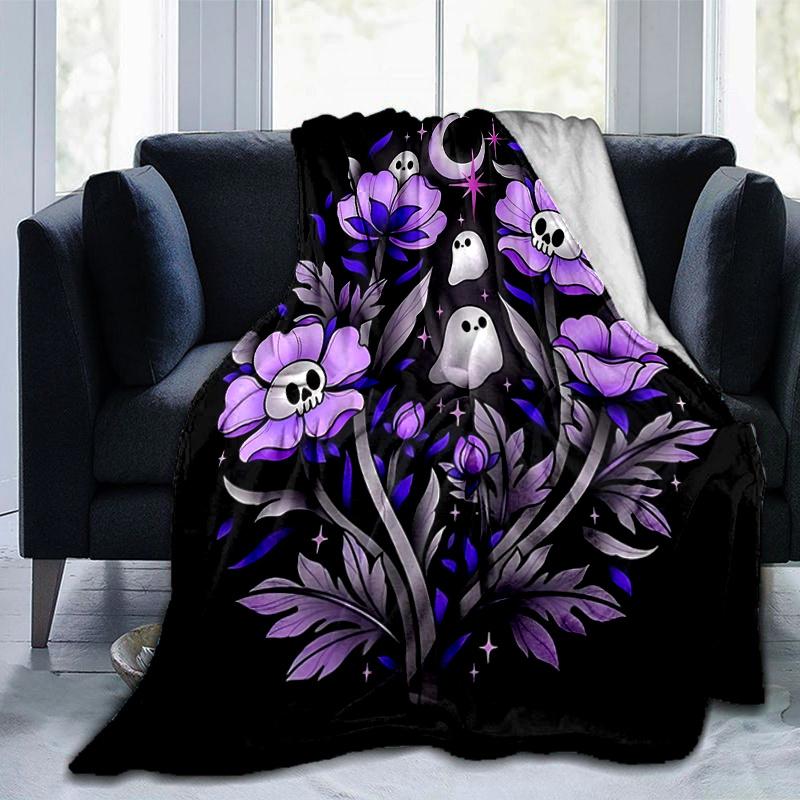 1pc Skeleton Ghost Flower Blanket  Home Decorative