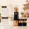 Copper Drinkware Black Silk Finish, Set of 2 Glass and 1 Bottle, Volume - Glass 300 ML, Bottle 1000 ML