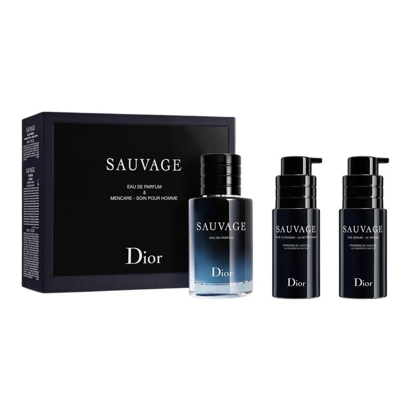 Dior Очищающее средство для лица с диким ароматом, эссенция, мужской парфюм, набор по уходу за кожей, фужерный аромат, бергамот, лаванда, сычуаньский перец, ваниль 60 мл + 45 мл + 45 мл