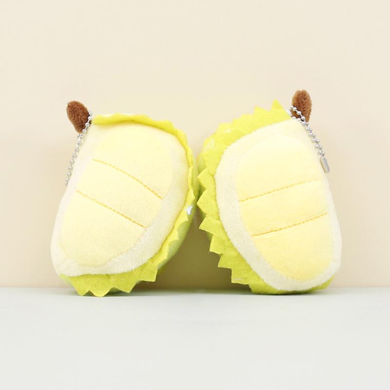 Cute Durian Plush Toy Pendant Keychain Bag Charm Soft Stuffed Animal Doll For Claw Machine Gift