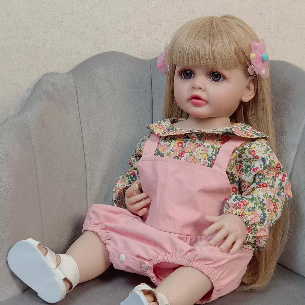 55 см кукла реборн, полностью силиконовая кукла, милая реалистичная кукла для маленьких девочек, модная кукла в подарок, кукла Bjd