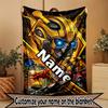 Custom Name Personalized Bumblebee Print Blanket, Home Decor, Bedroom, Sofa, Camping, Couch, Gifts for Birthday Christmas