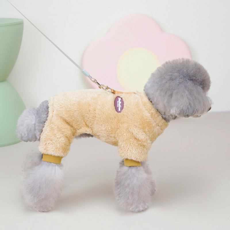 Комбинезон для собак, флисовая зимняя одежда для собак, теплое пальто для щенков, пижама для четвероногих питомцев, костюм чихуахуа, одежда для кошек с D-образным кольцом, пуловер