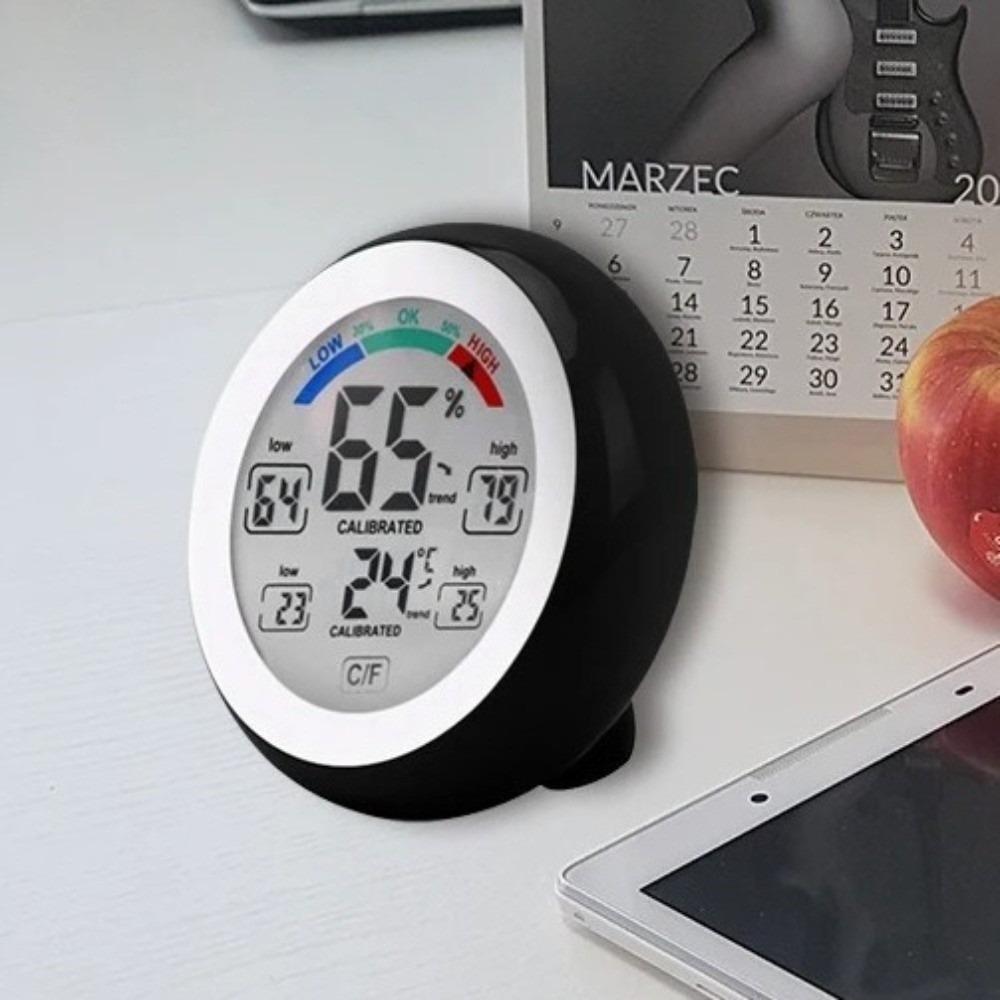 Circular Temperature Humidity Meter Alarm Clock Electronic Clock Greenhouse