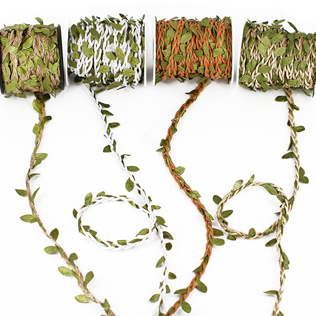 Натуральный шпагат 32,8 фута Искусственная лоза Лист Веревка Джутовая веревка для подвешивания Упаковка Свадебное украшение Садоводство