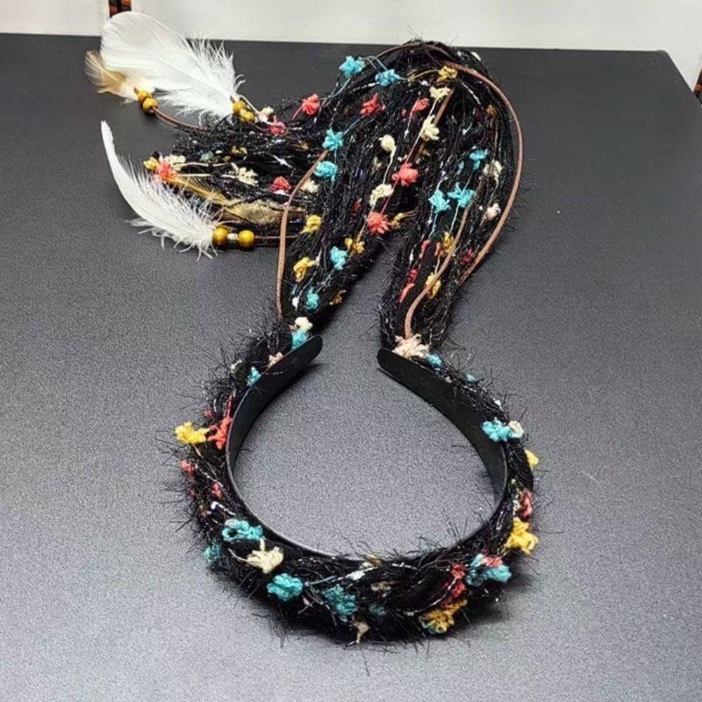 Long Tassel Chinese Tibetan Hairband Boho Style Braid Hairband Women Hair Accessories