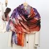 Fragrant Cloud Silk Vintage Scarf Shawl Watercolor Scarf Printed Sun Protection Headscarf