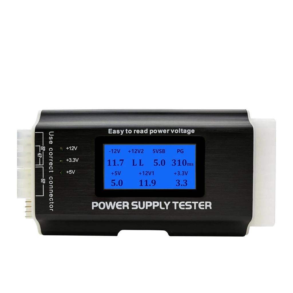 1PC ATX Power Detection Tool Computer Host Power Tester Portable Plastic Shell LCD Display Case Power Tester