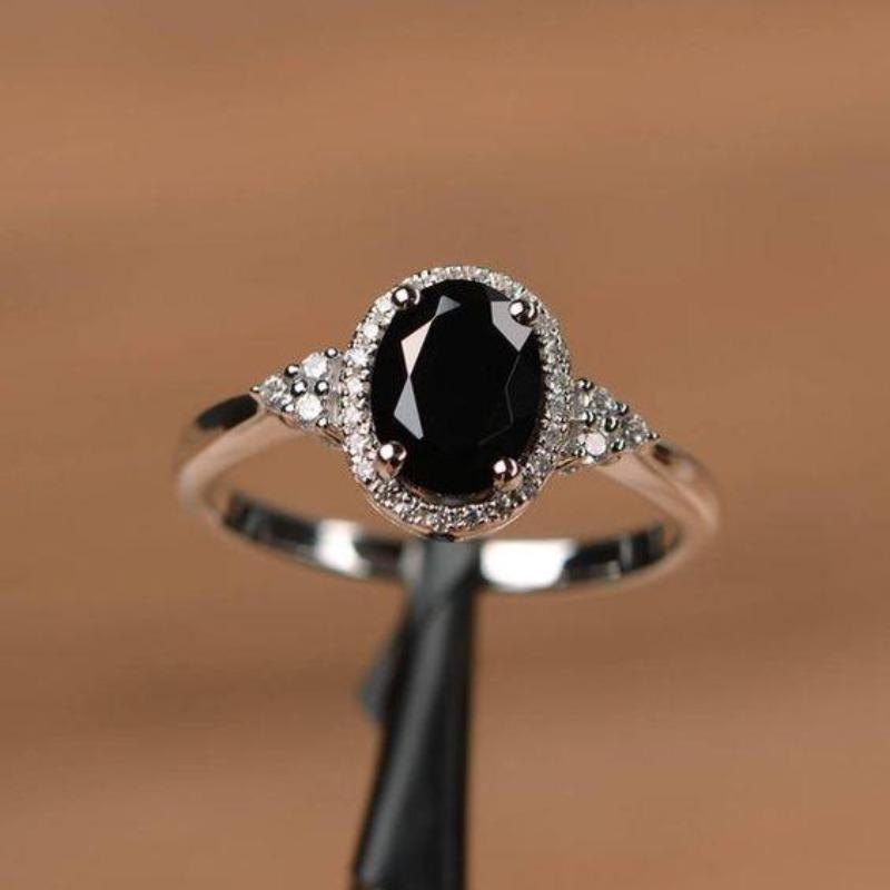 Factory Red Blue Zircon Copper Diamond Ring Popular Engagement Jewelry