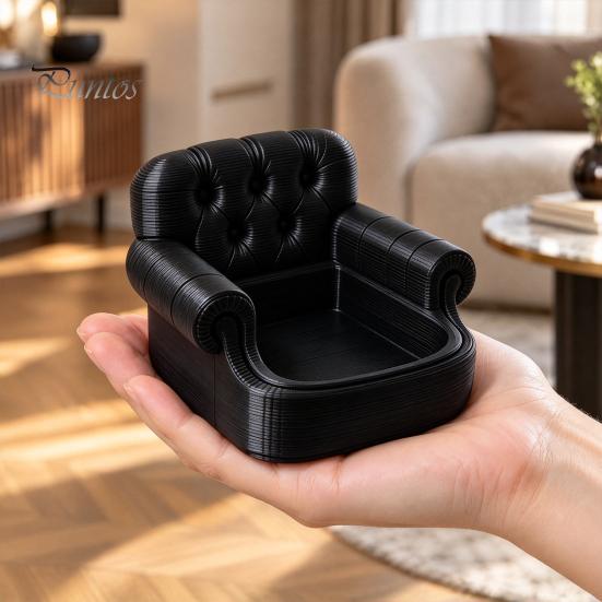 Современный декор стола для прихожей, 3D-печатная мини-фигурка дивана, Реалистичная миниатюрная модель дивана, Держатель для украшений-реплика, Милый настольный органайзер