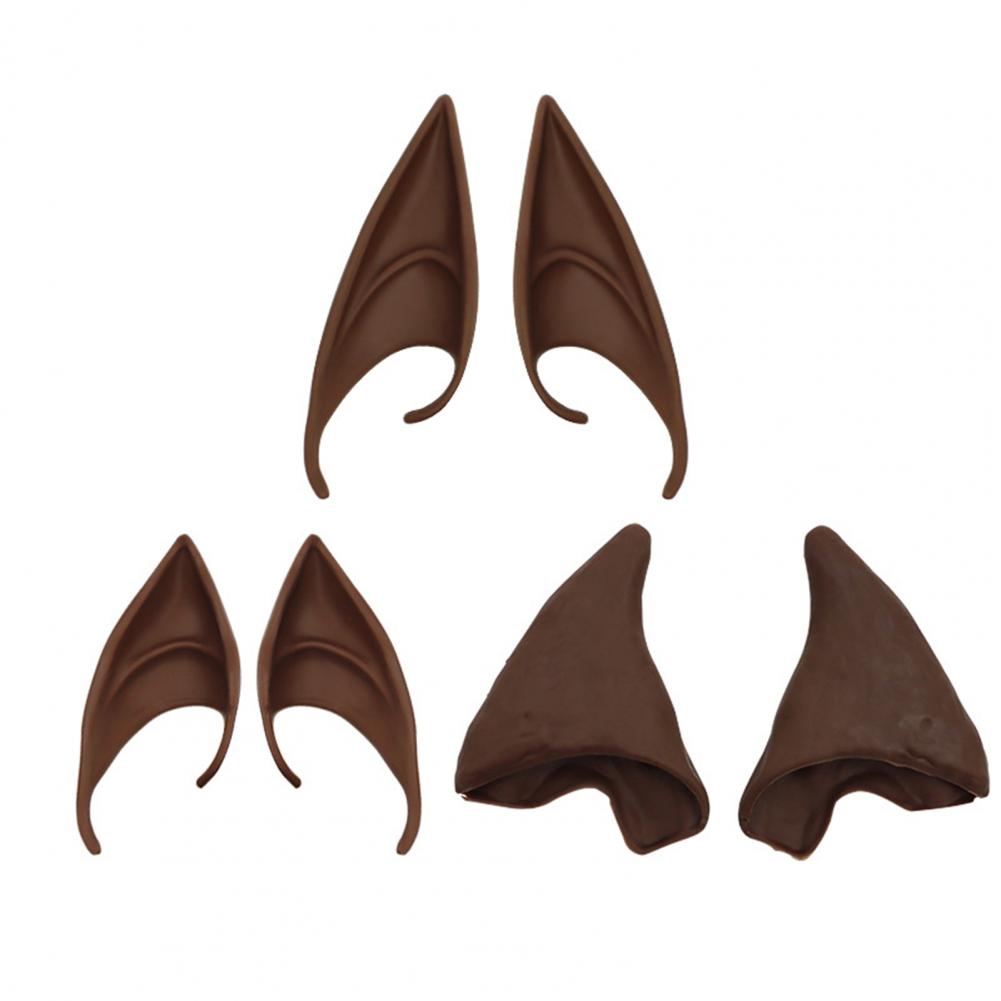 3 пары эльфийских ушей резиновые 10см 12см уши косплей фея пикси мягкие безвредные накладные уши аксессуары фея ангел наряд косплей крючок