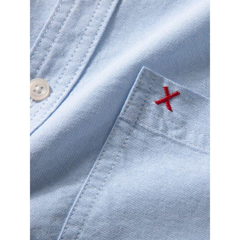Long-Sleeved Shirt for Men, New Spring and Autumn Pure Cotton Oxford Fabric Top with Elbow Patches, Men's Slim Fit Casual Versatile Shirt