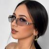 Women's Sunglasses, Star Rimless Sunglasses, Men's and Women's Retro Oval Sunglasses.