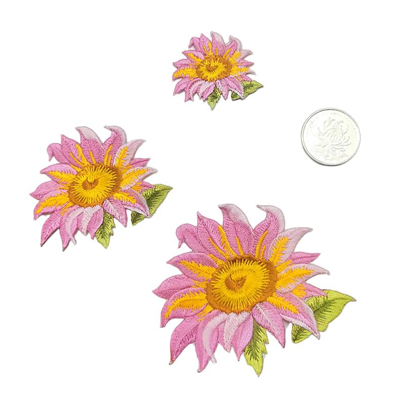 3 шт. нашивки с подсолнухом разных размеров, тканевые аппликации, сделай сам, пришивные, 3-цветная вышивка, для украшения одежды, шляп, джинсов, сумок