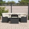 Ensemble de Canapé de Jardin vidaXL 7 Pièces avec Coussins Rattan Noir Poly 3357130