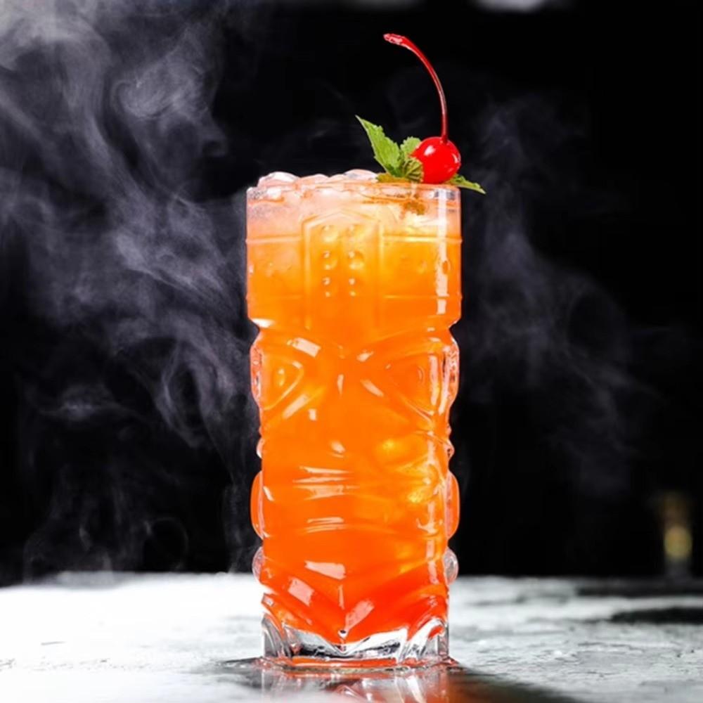 420ml Mask Glass Cup Vintage Whiskey Cup Multi-functional Juice Cup Bar
