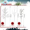 10Pc Glitter Branches Artificial Foam Berry Stalk Pine Needle Branch for Christmas Tree Ornament Home Decor DIY Wreath Supplies