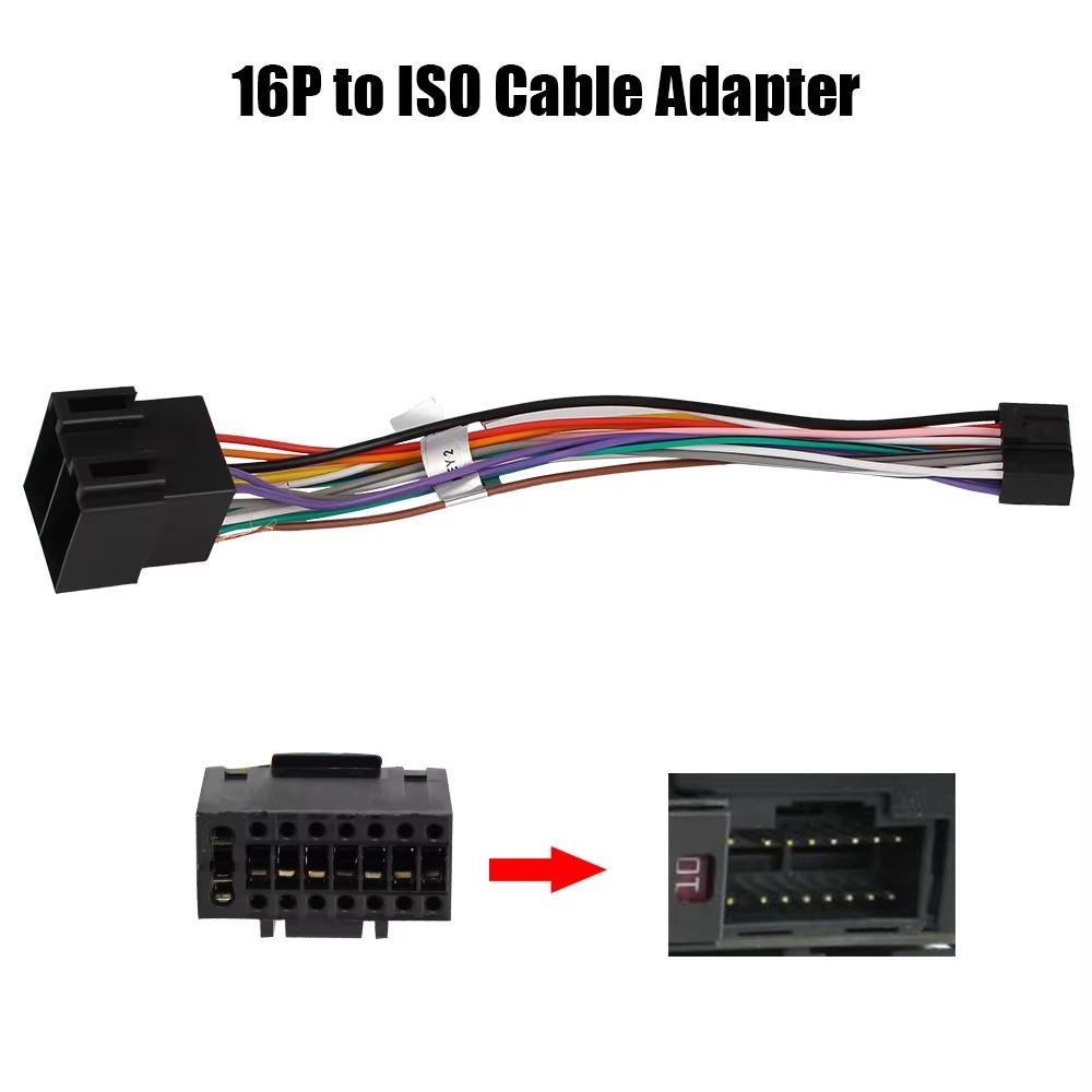 Grandnavi 16 Pin Plug Cable ISO Standard Connector Adapter For Android Car Radio For Wire Harness Adaptor Car Wire Cable Adapter Radio Accessories 4