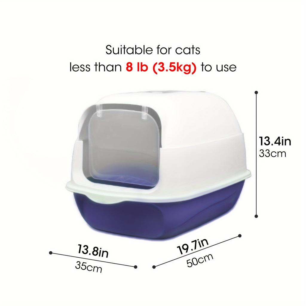 Закрытый туалет для кошек, туалет для домашних животных с крышкой, легкая чистка и защита от брызг, подходит для кошек малого и среднего размера