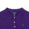 Свитер Polo Ralph Lauren Осень/Зима 25 Мини-коса Хлопок Воротник-поло Планка на пуговицах Пуловер Длинный рукав Вязаный Детский свитер Фиолетовый CWPOSWEG6820574-500