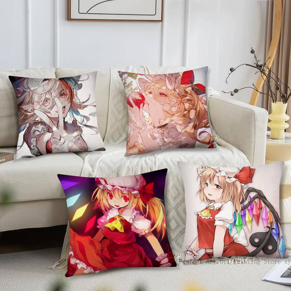 Touhou Project Flandre Scarlet Anime Pillow Case Fashion Square Pillowcase Bedroom Sofa Room Ins Decoration Leisure