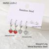 GEMCHIC Women's Stainless Steel Heart & Strawberry Drop Earrings with Zircon Studs for Daily Wear