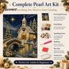 DIY Christmas Gift Ideas Faux Pearl Art Kit, Church Painting Jesus Kit Holy Family Wall Decor Craft for Adults, Handmade Holiday Textured