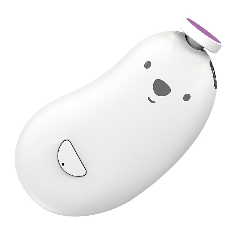 Электрическая детская пилочка для ногтей Безопасная USB-зарядка с 6 шлифовальными головками Детская пилочка для ногтей для домашнего ухода за ногтями младенца Белая