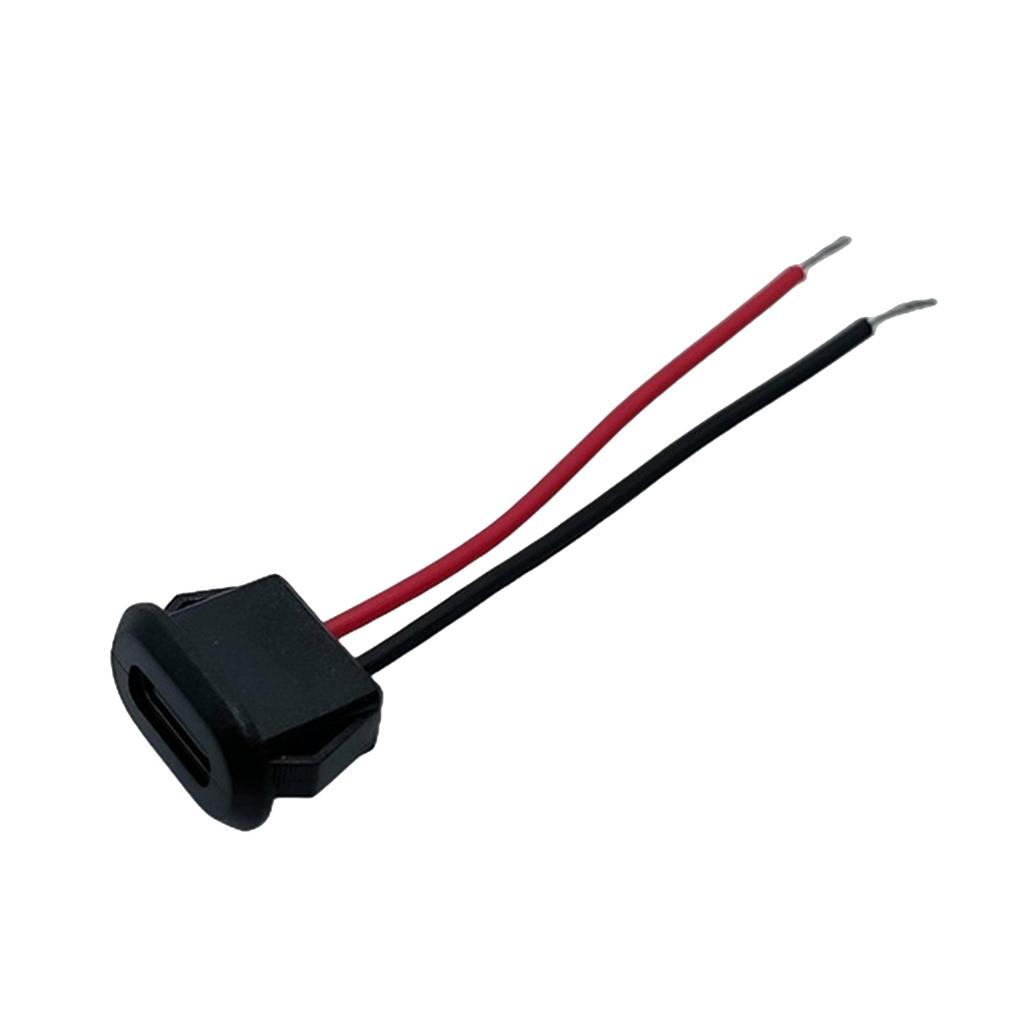 1 шт. Разъем USB Type-C Female 2-контактный, IPX5, с клеммой PH 2.0, Type C, Высокоточный, Порт для быстрой зарядки, с монтажным проводом