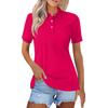 Women's Fashion Casual Lapel Short Sleeve Solid Color Shirt Women's Button Up Tops