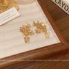 Retro gold butterfly fringed earrings women's light luxury temperament high-end stud earrings New ear jewelry