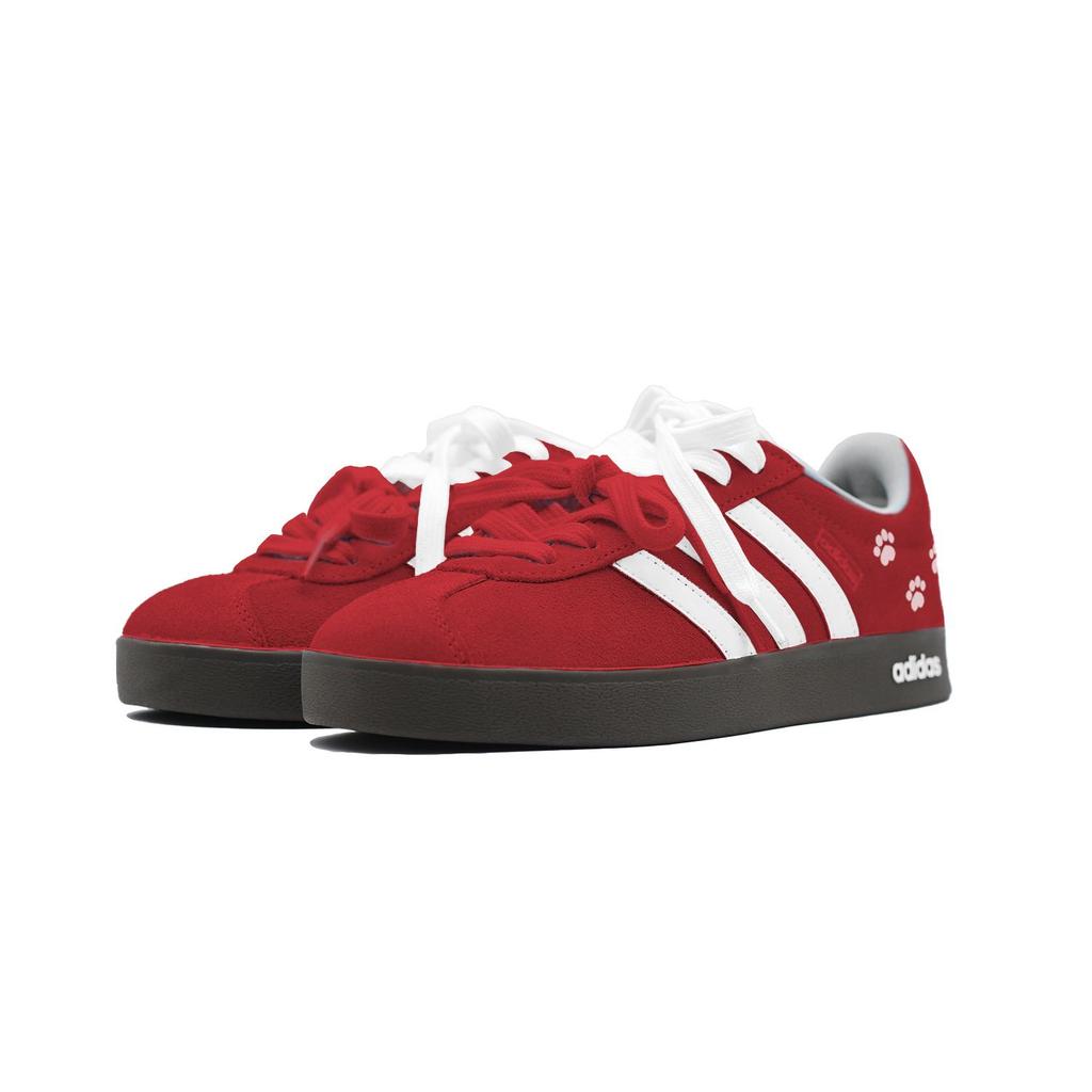 Adidas Neo VL Court 2.0 Abrasion Resistant Low top Skateboard Shoes Unisex Red White HQ1802(Team140-)